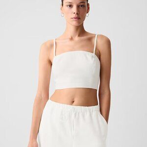 NWT Gap Linen-Cotton Cropped Tube Top Size S